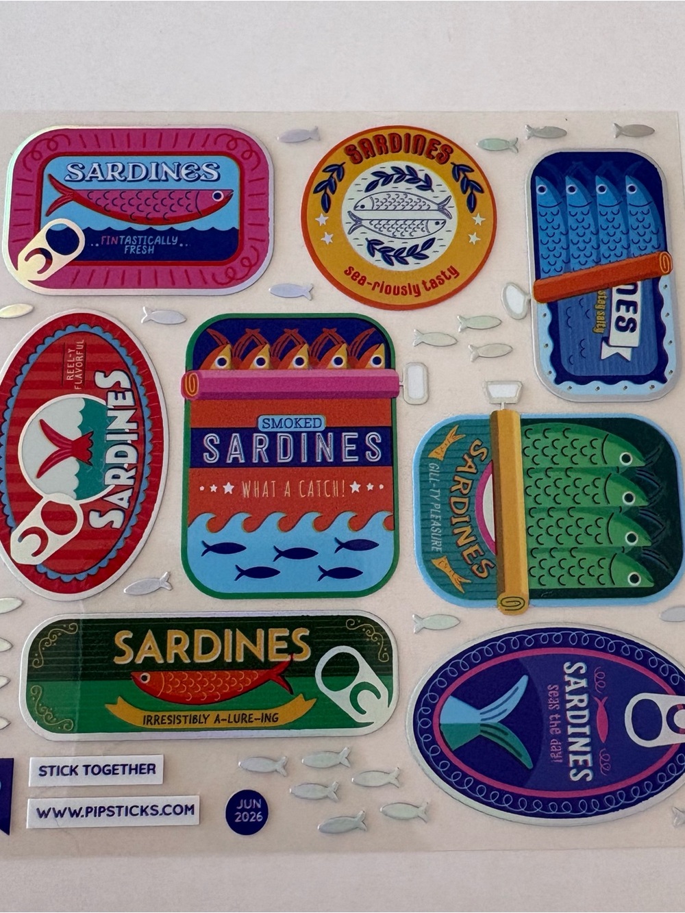 Grocery-Themed Sticker Sheet — Pasta, Sardines, Tomatoes & Rose Lemonade - Picture 7 of 13